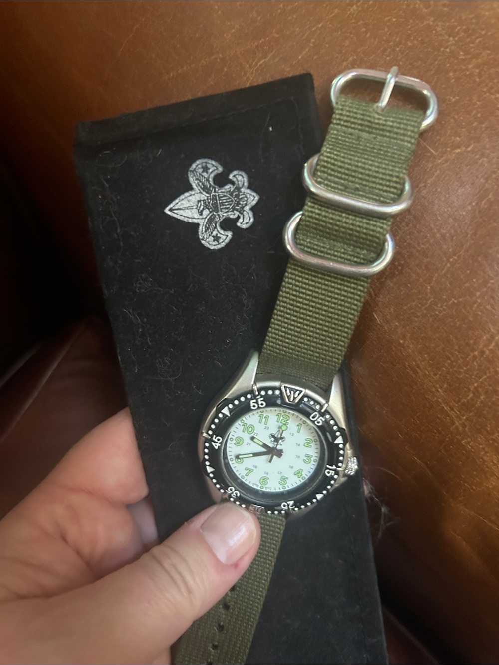 Men's Olive Green Field Watch with Nylon Strap